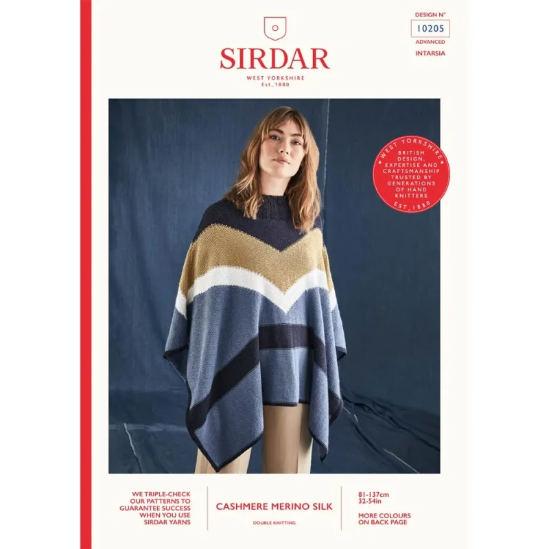 luxurious sirdar cashmere merino silk dk poncho