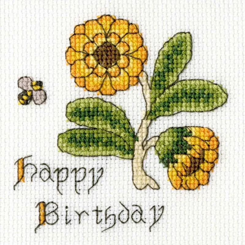 marigold floral greeting card