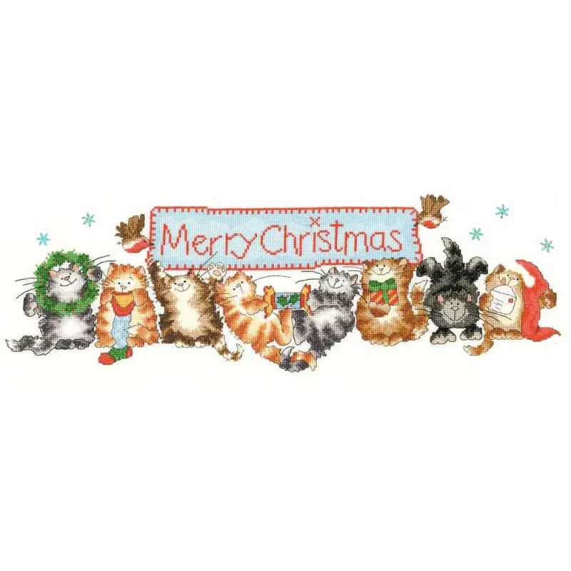 merry catmas cross stitch kit for holiday fun