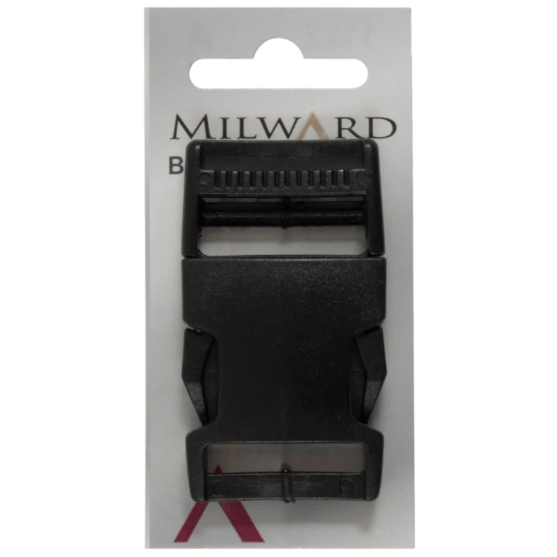 milward black 25mm square buckle set