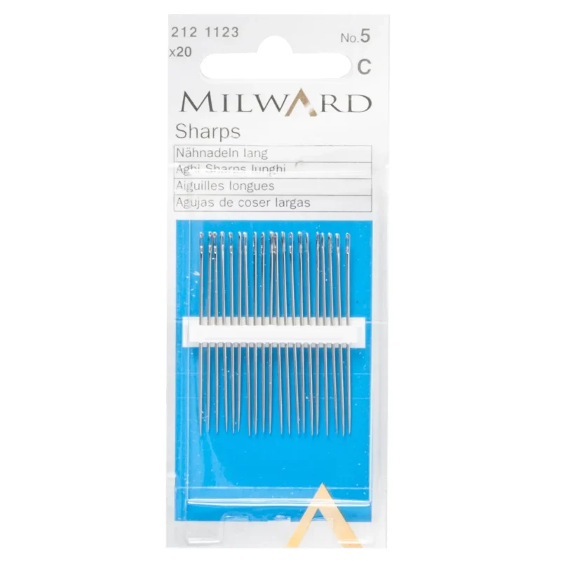 milward sharps hand sewing needles size 5 20 pack