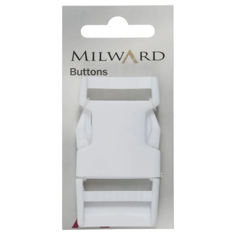 milward white 25mm square buckle carded