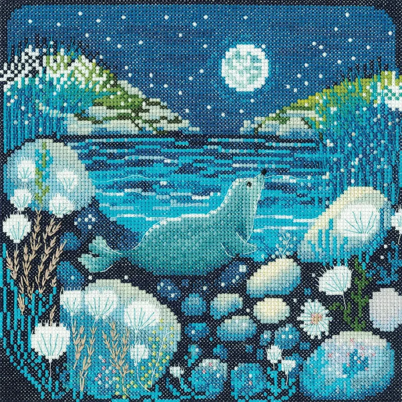 moonlit bay cross stitch kit heritage crafts