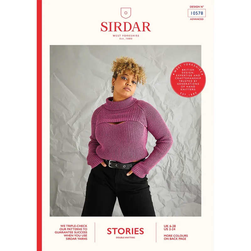 nightlife vest roll neck sirdar stories dk digital pattern 10578