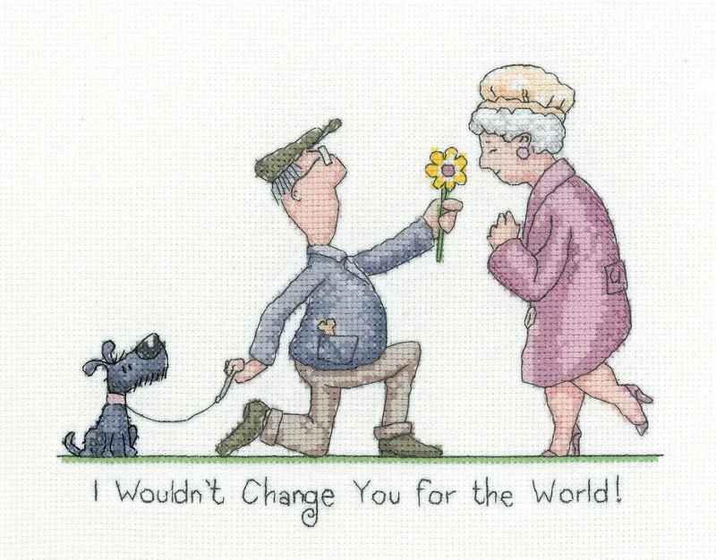 personalized cross stitch kit i wouldn t change you by peter underhill