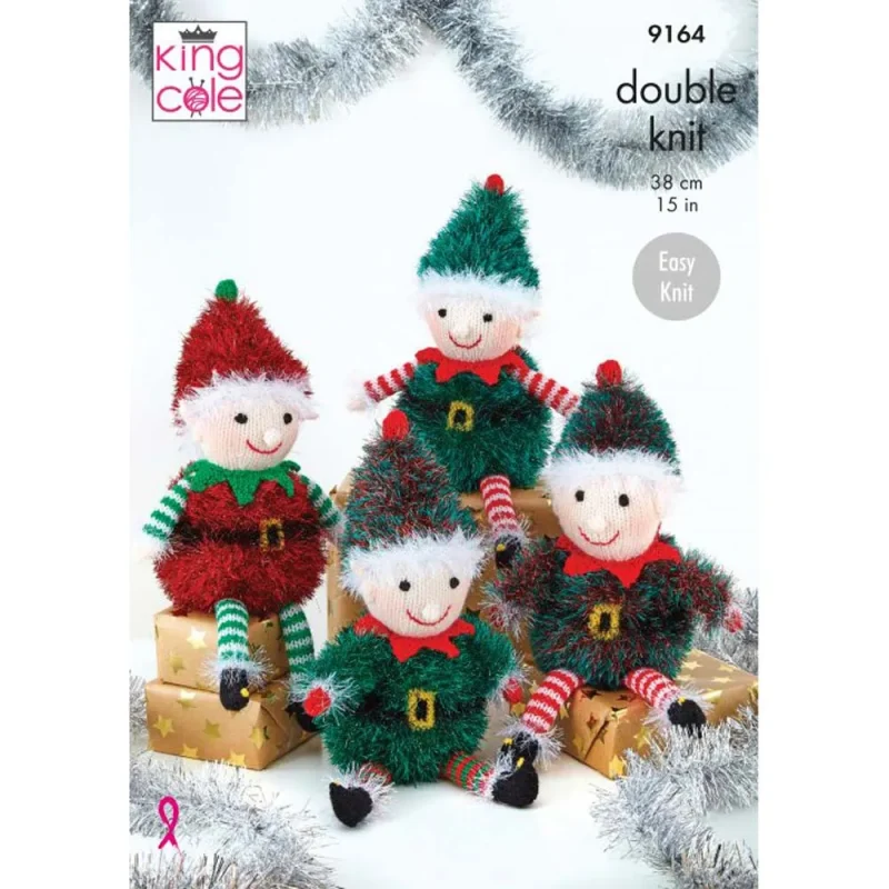 playful elves king cole tinsel double knit set