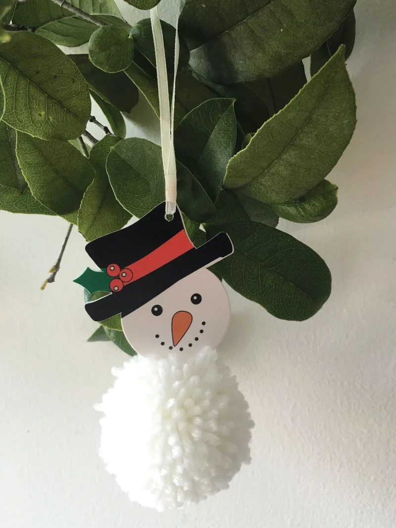 pom pom christmas snowman decoration kit