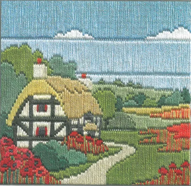 poppy cottage longstitch silk embroidery kit