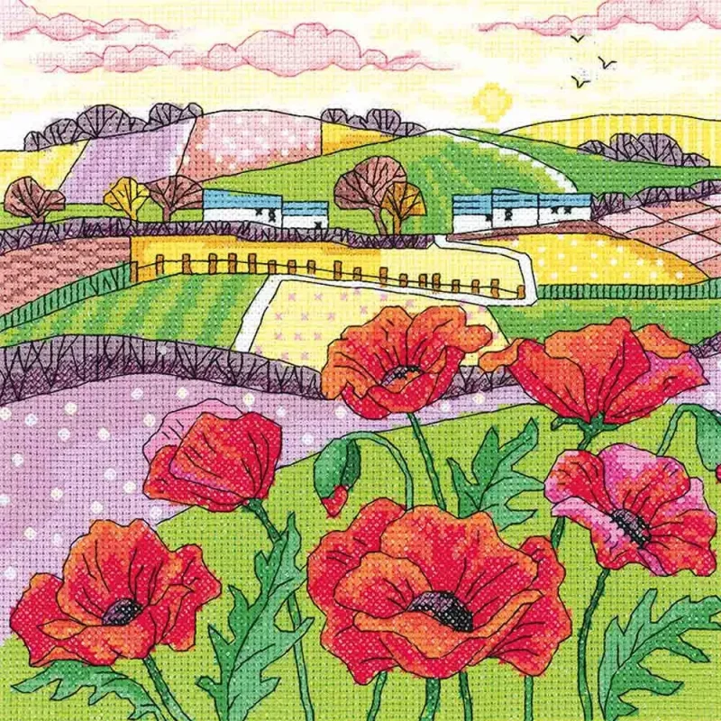 poppy field landscape