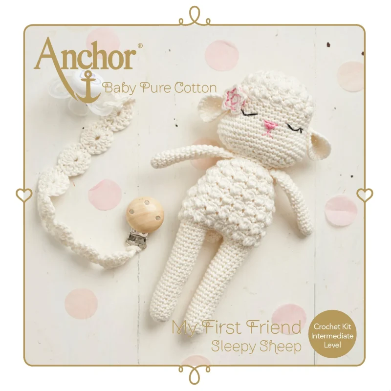 pure cotton sleepy sheep baby crochet kit