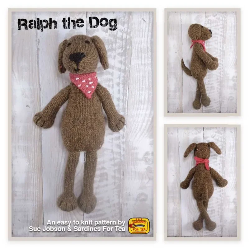 ralph the dog in sirdar harrap tweed dk sue jobson digital knitting pattern