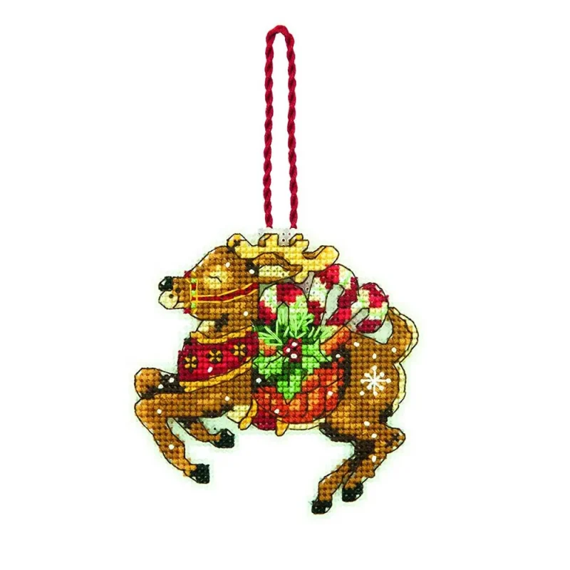 reindeer glass ornament