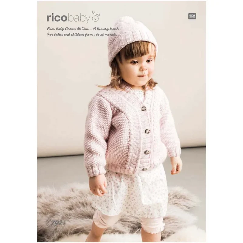 rico baby cardigan hat knitting pattern baby dream uni dk