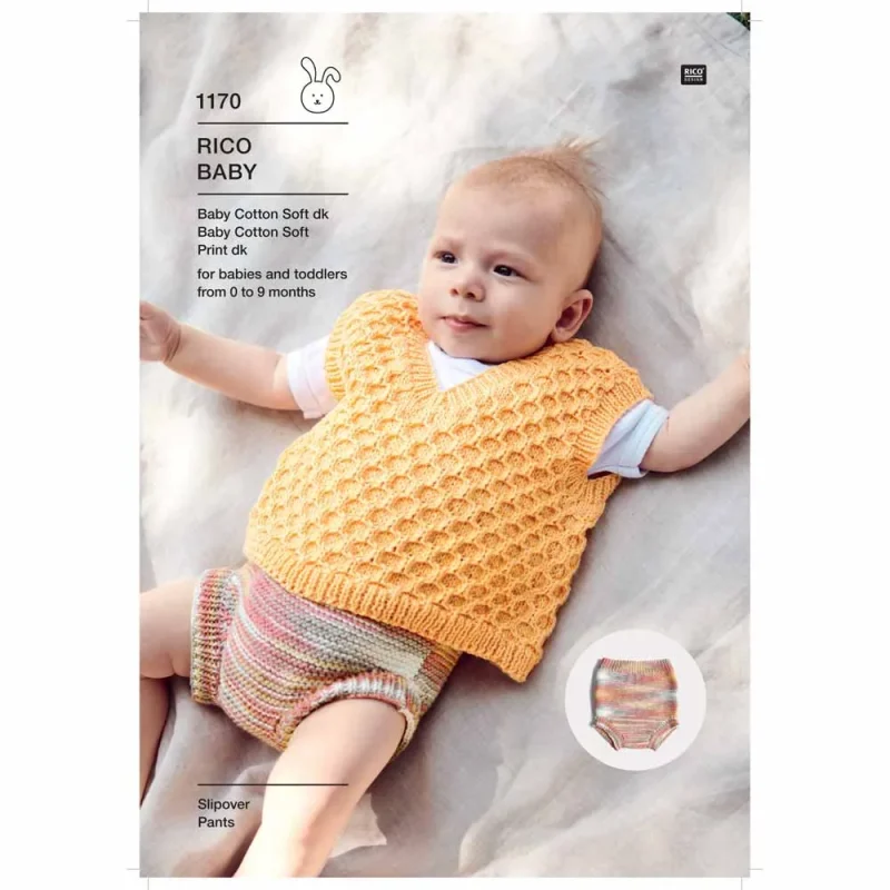 rico baby cotton soft dk slipover pants set digital version 1170