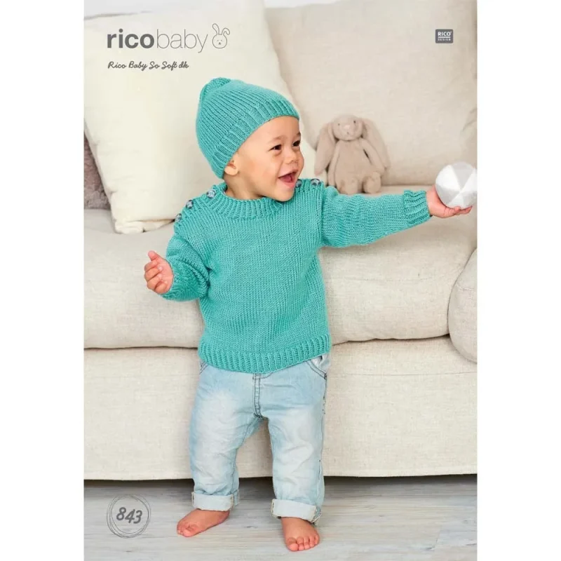 rico baby knitting pattern sweater hat set in so soft dk