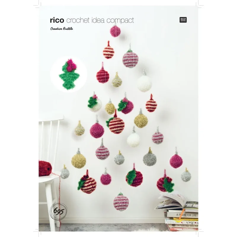 rico creative christmas bauble holly bubble ornament