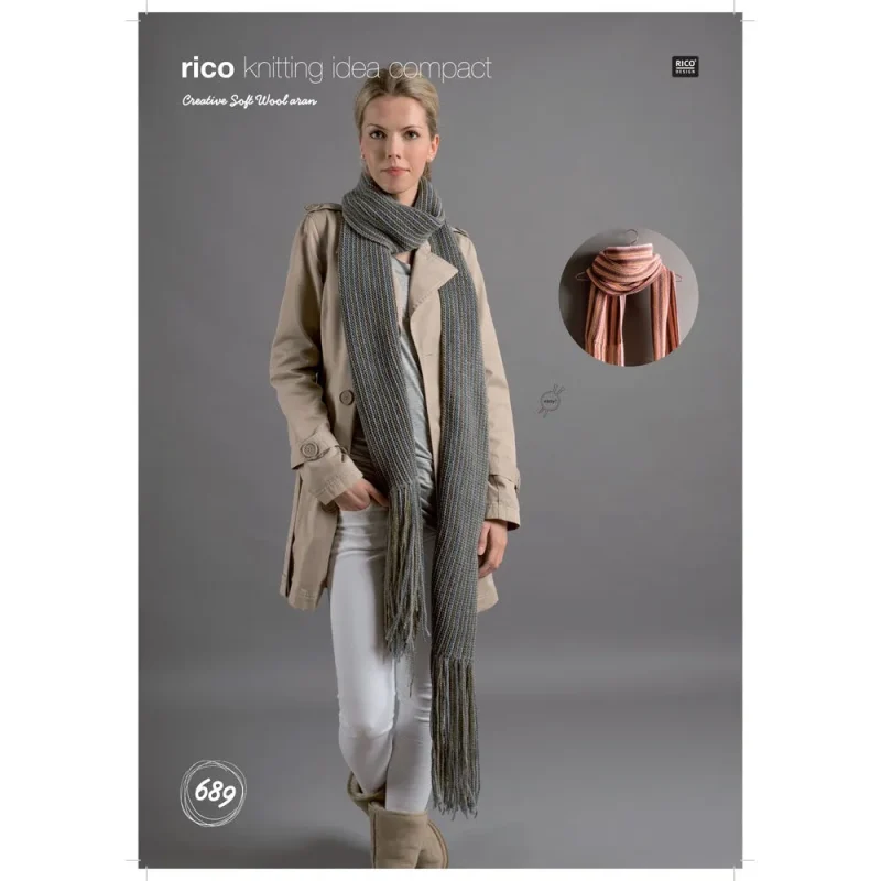 rico creative soft wool aran digital scarves