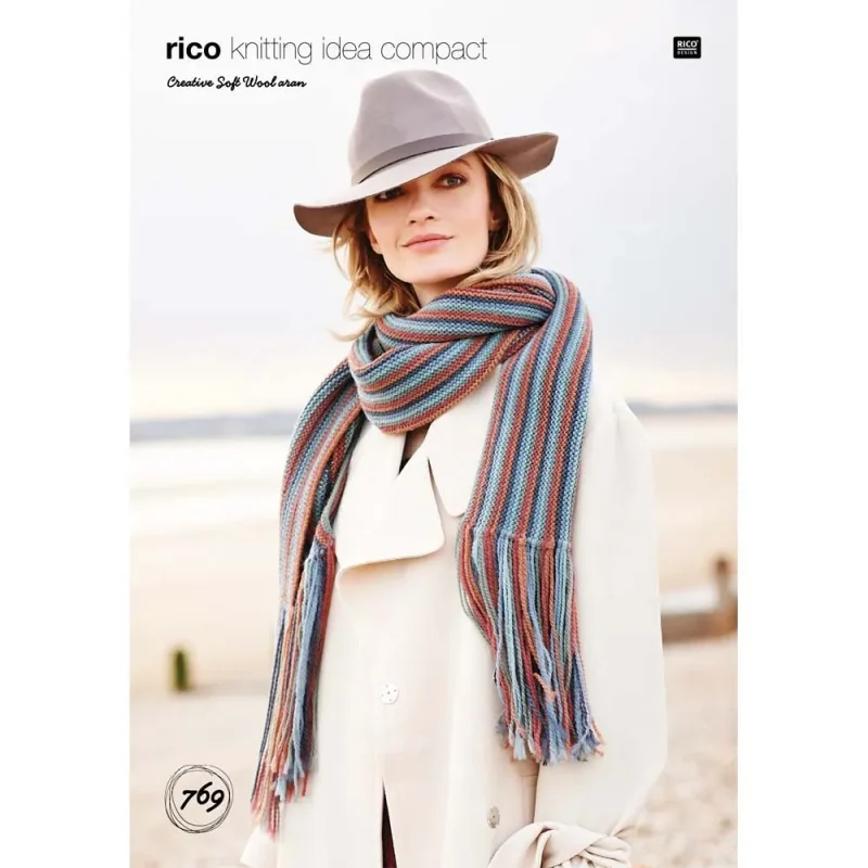 rico creative soft wool aran scarf digital pattern