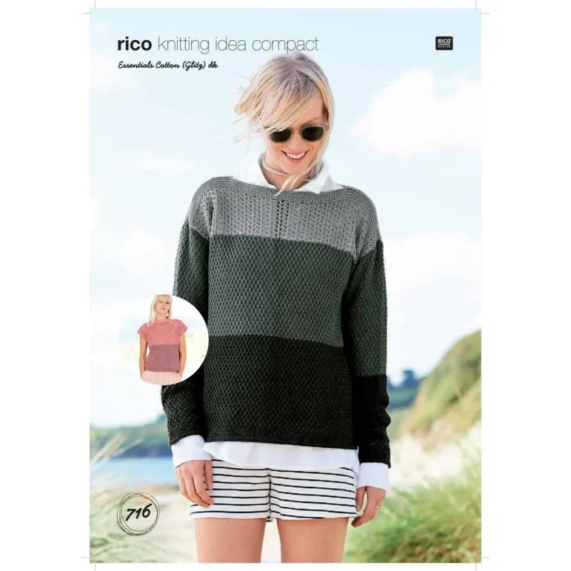 rico essentials cotton dk sweater top set