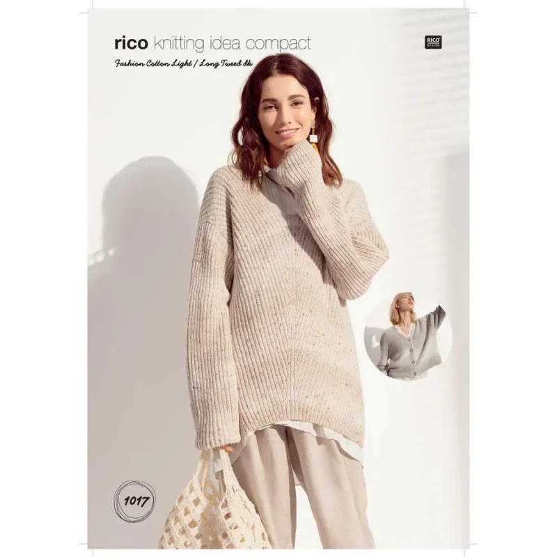 rico fashion cotton tweed cardigan long sweater lightweight digital