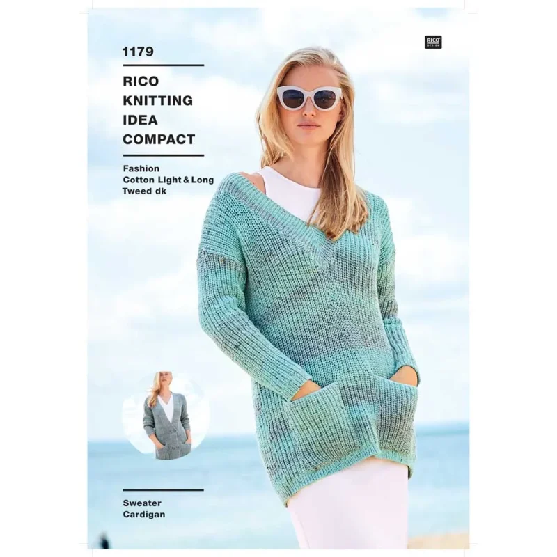 rico fashion long tweed sweater cardigan digital pattern 1179