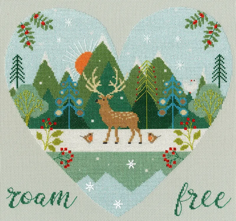 roam free cross stitch kit wild at heart