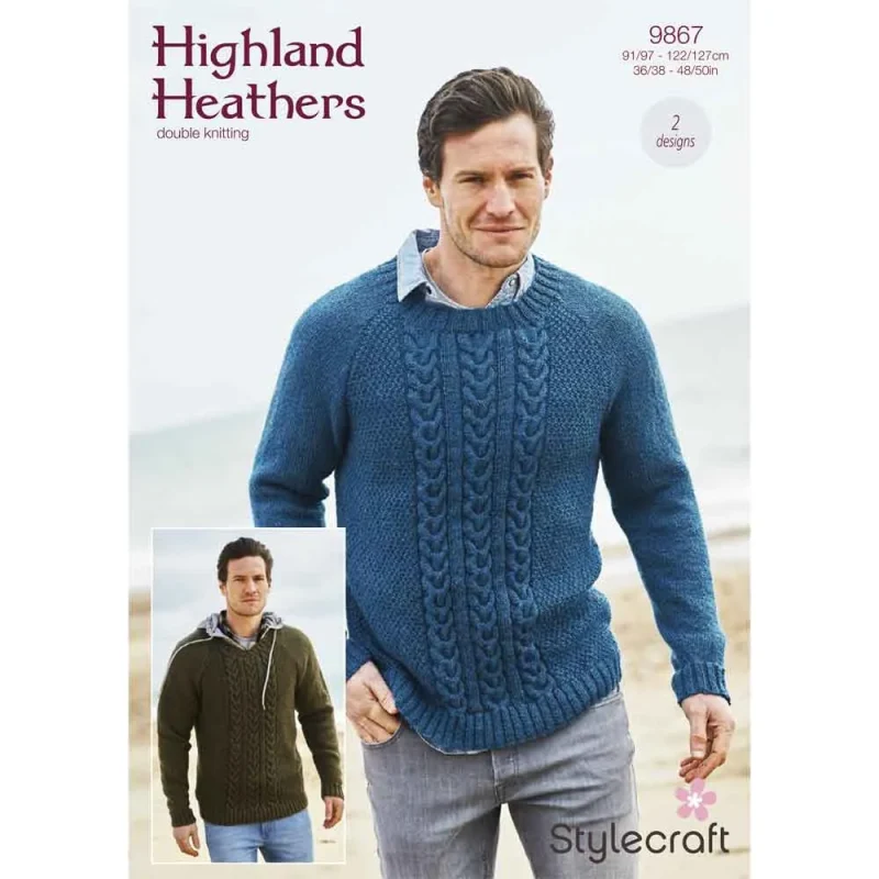 round neck stylecraft highland heathers sweaters dk digital 9867