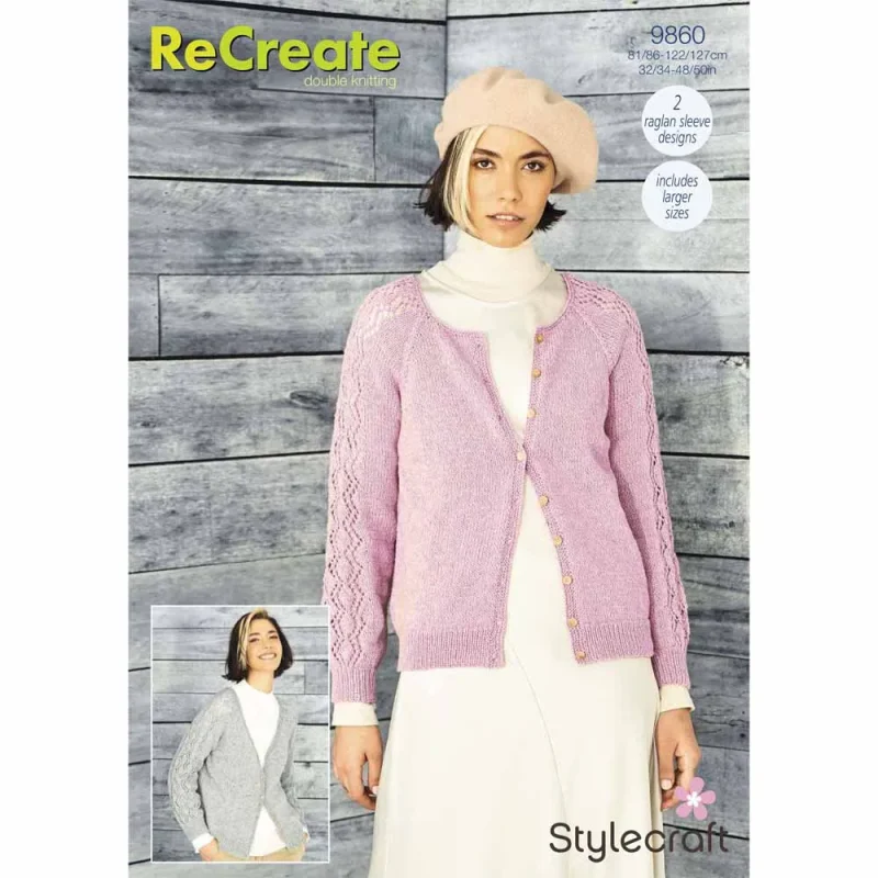 round v neck stylecraft cardigans digital pattern 9860