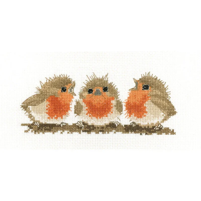 ruffled robins cross stitch pattern kit