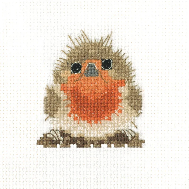 rufus robin cross stitch kit heritage collection