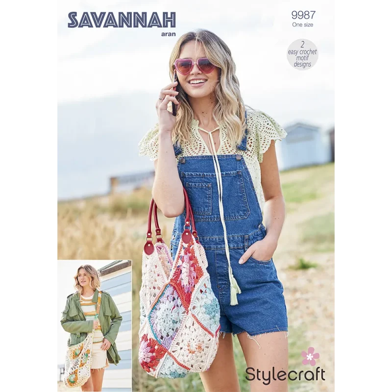 savannah aran bags digital pattern stylecraft 9987