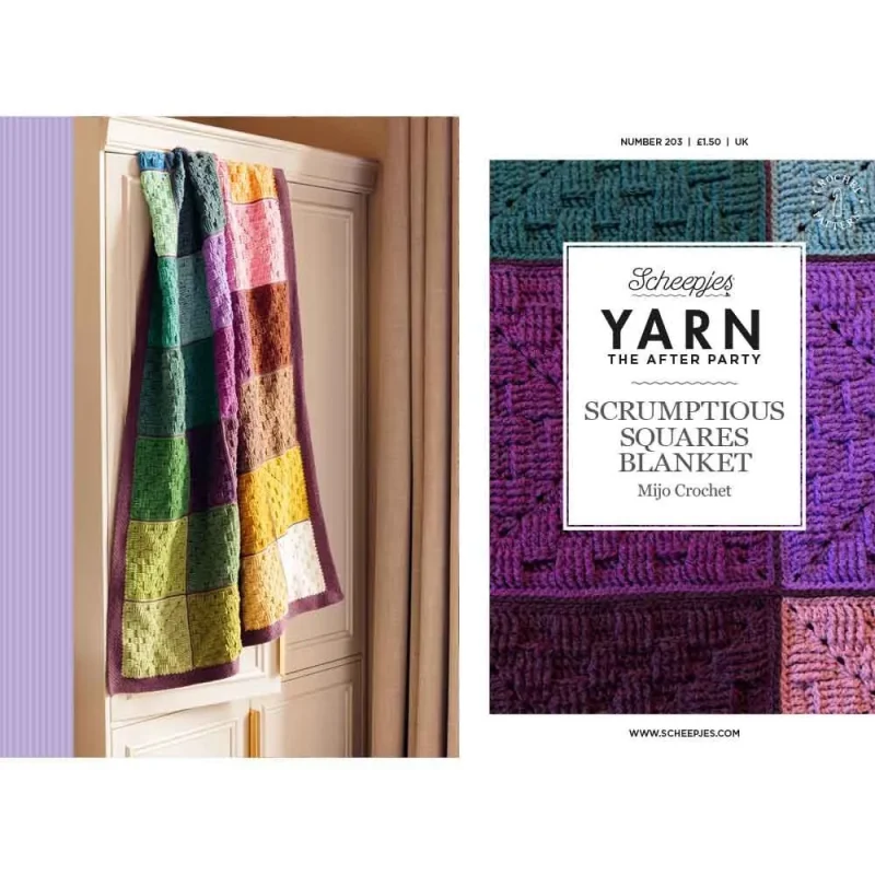 scrumptious squares blanket yarn the after party 203 by johanna lindahl