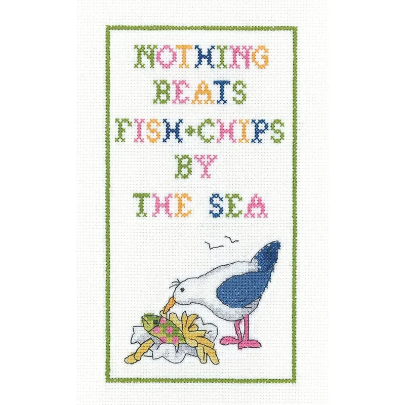 seaside heritage cross stitch kit by by the sea