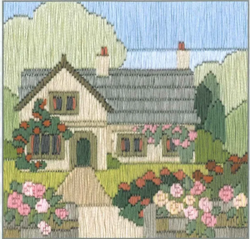 silken longstitch rambling rose cottage kit