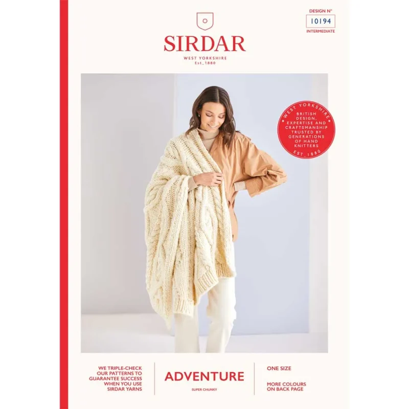 sirdar adventure super chunky blanket pattern digital download 10194