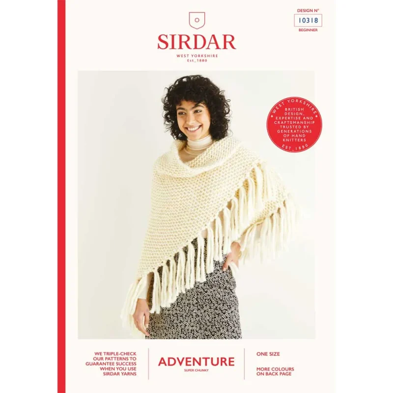 sirdar adventure super chunky digital shawl pattern 10318