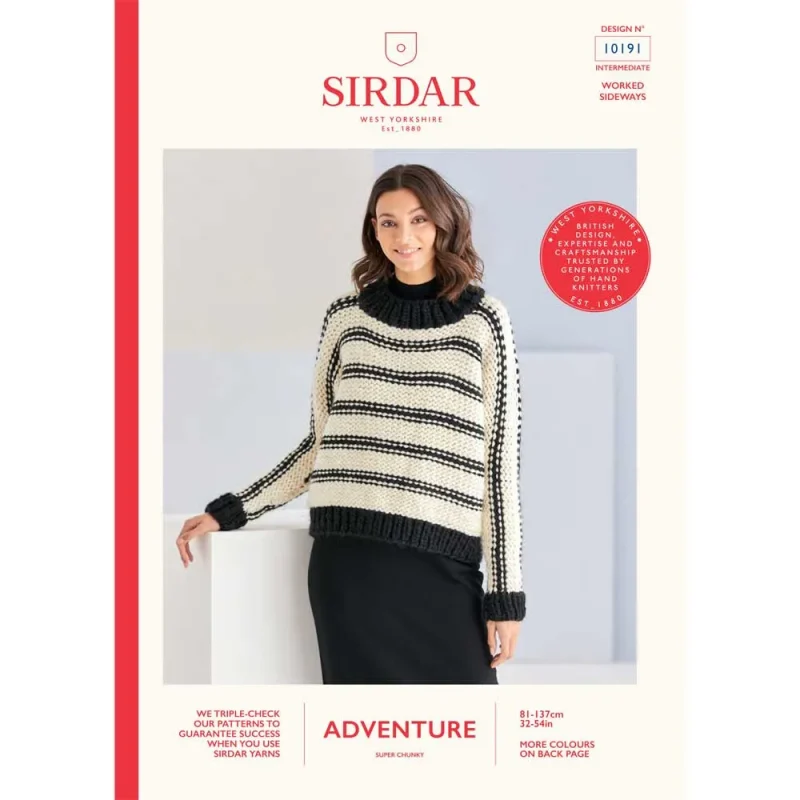 sirdar adventure super chunky sweater digital pattern 10191