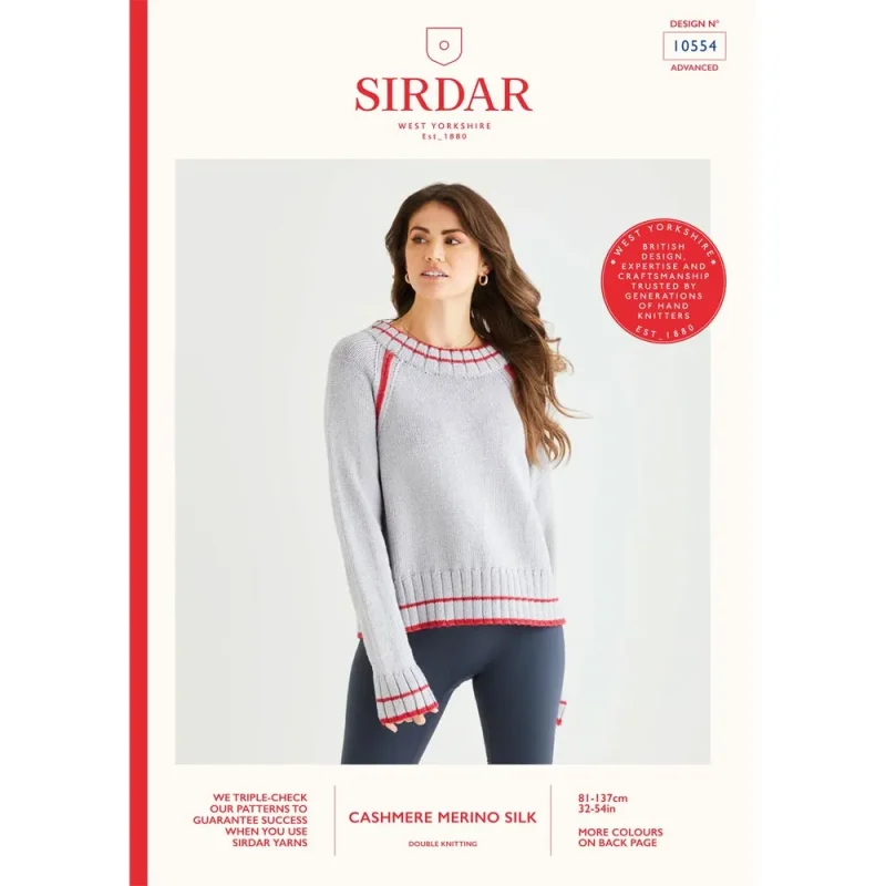 sirdar cashmere merino silk dk sport edge sweater