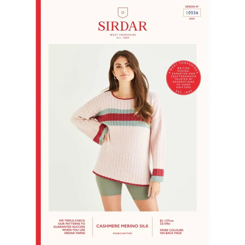 sirdar cashmere merino silk ribbed sweater dk