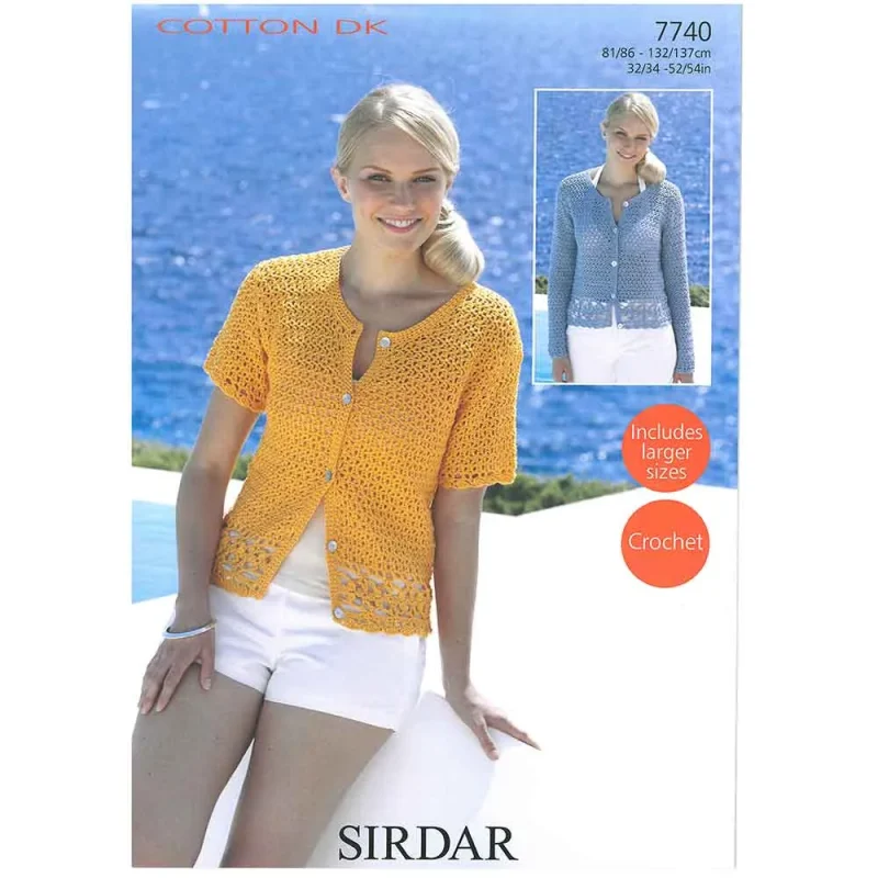 sirdar cotton dk crocheted cardigan collection