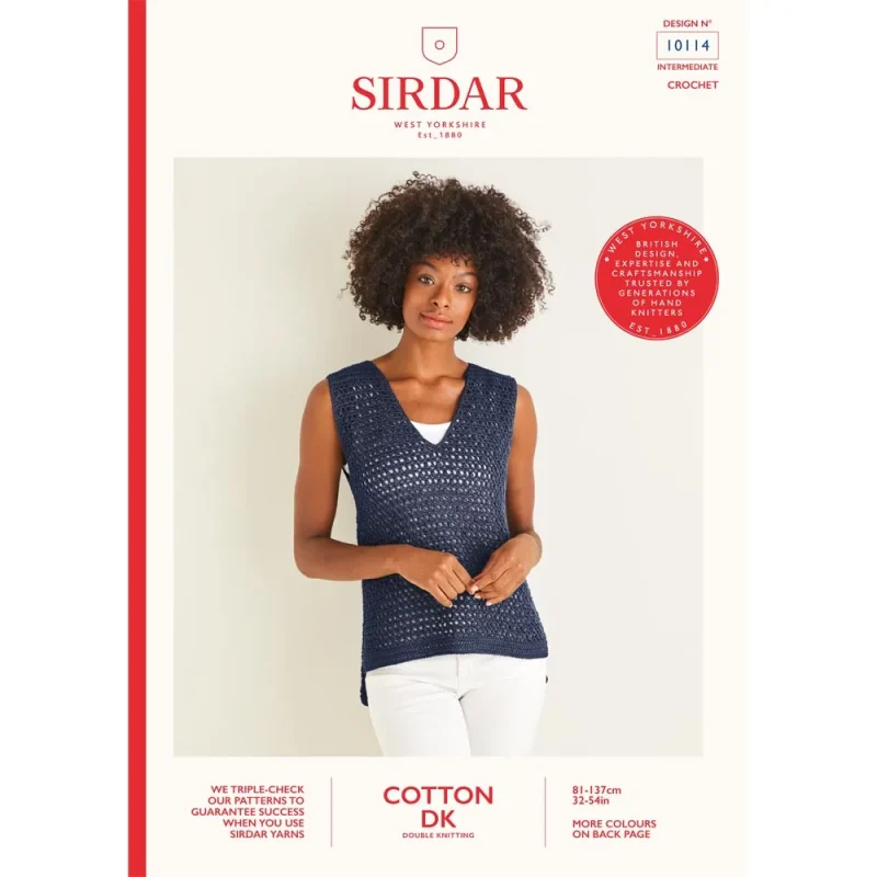 sirdar cotton dk digital pattern 10114 knitting top