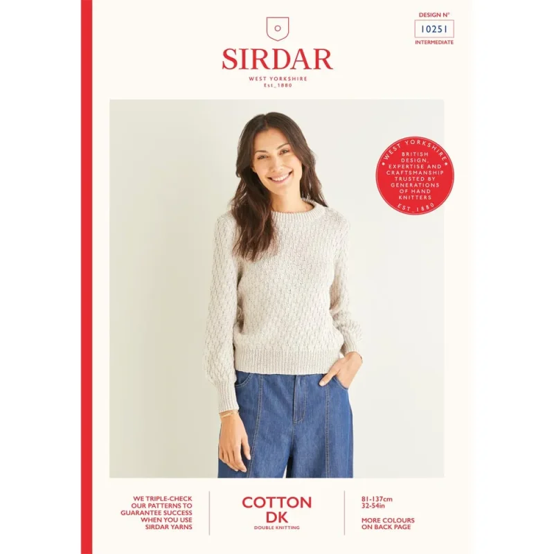 sirdar cotton dk knit sweater