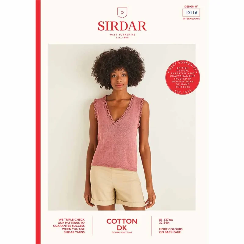 sirdar cotton dk top pattern digital download 10016