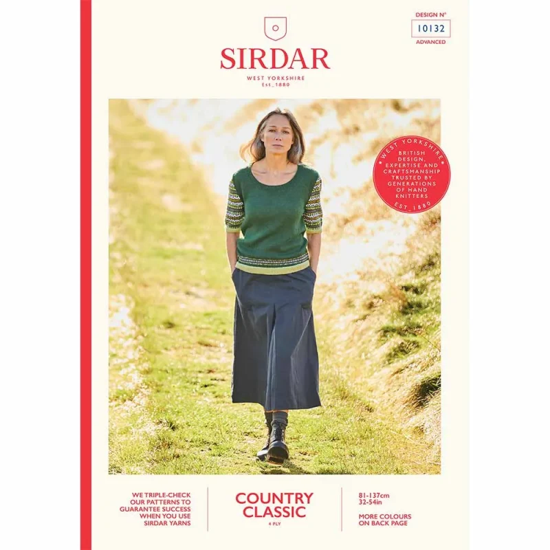 sirdar country classic 4ply digital sweater pattern 10132