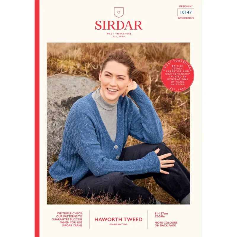 sirdar haworth tweed cardigan digital pattern 10147