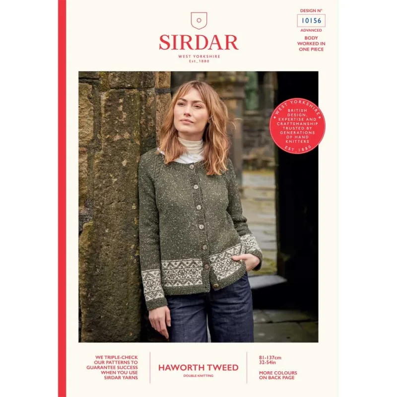 sirdar haworth tweed cardigan pattern digital download 10156