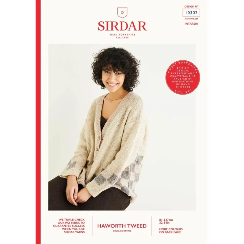 sirdar haworth tweed cardigan pattern digital download 10302