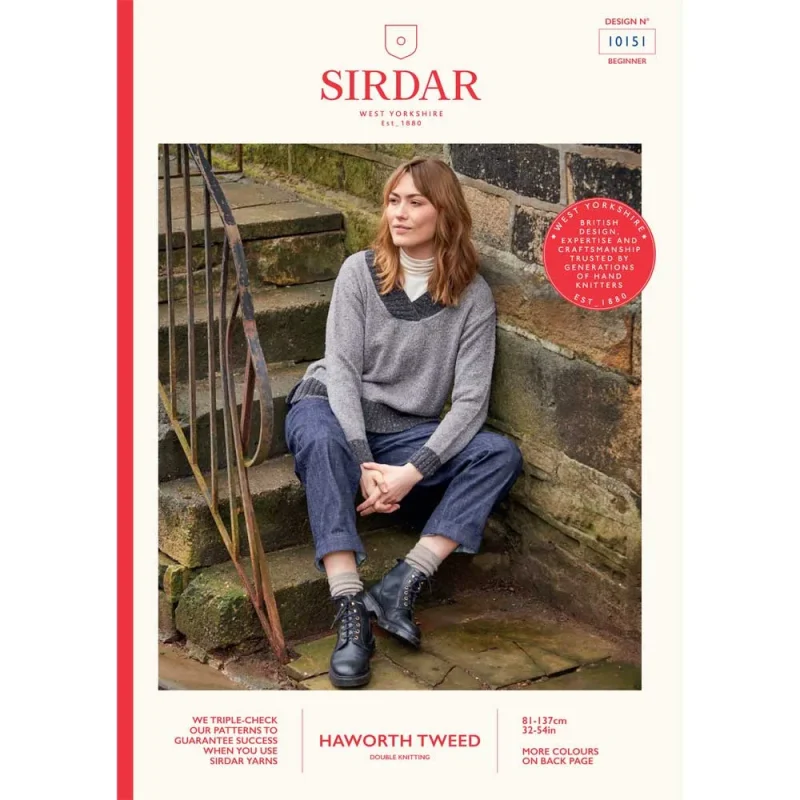 sirdar haworth tweed digital sweater pattern 10151