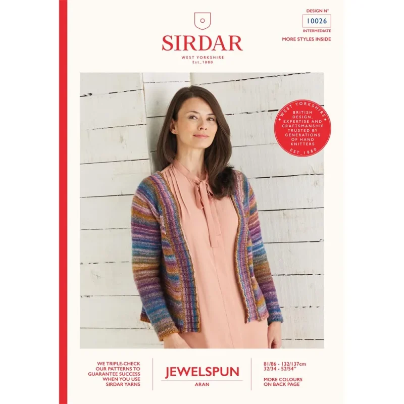 sirdar jewelspun aran cardigan cozy knitwear