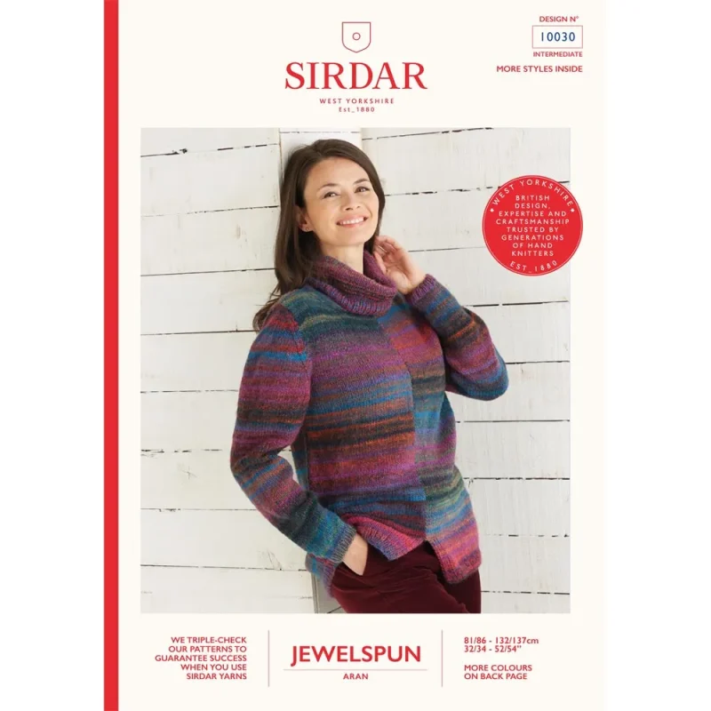 sirdar jewelspun aran digital sweater pattern